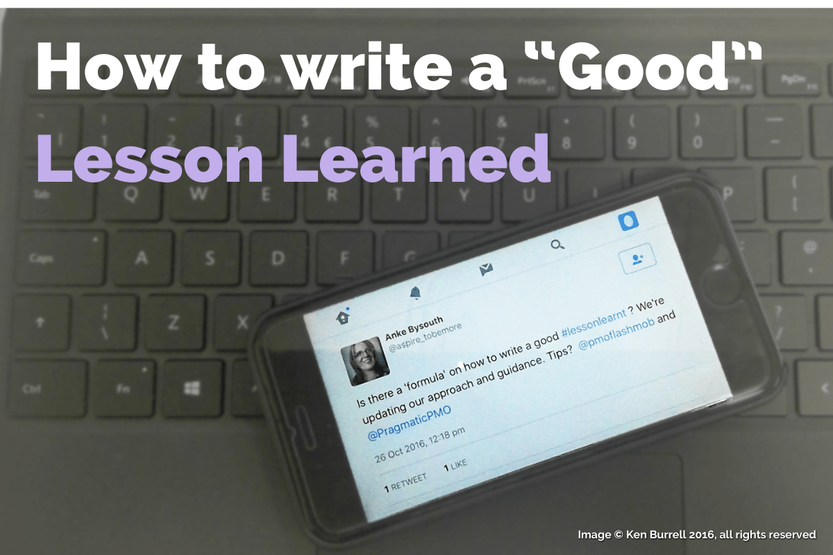 How to write a Good lesson learned