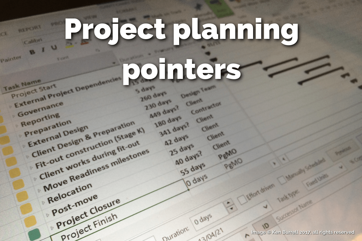 Project planning pointers